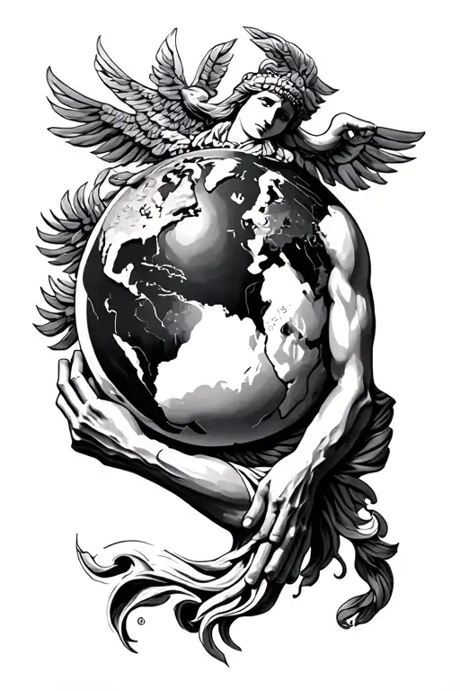 Greek Good Atlas Holding The Earth