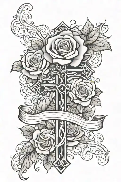 Cross And Roses
