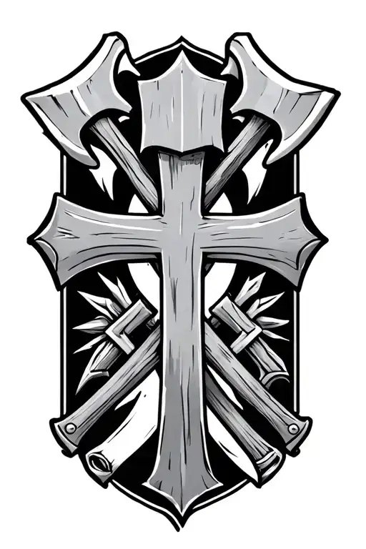 Cross And Axes Crossed