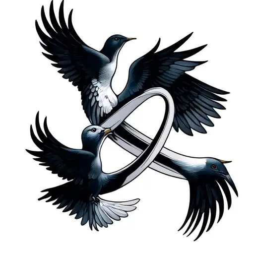Sign Of Infinity With 4 Doves