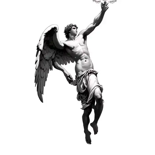 A Angel Reaching For Heaven While He Is Being Pulled Down