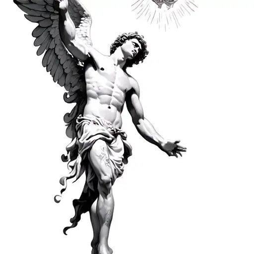 A Angel Reaching For Heaven While He Is Being Pulled Down By His Past