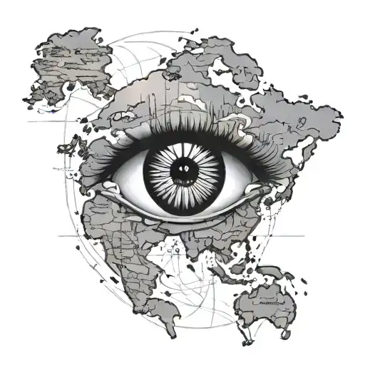 Geographic Map With An Eye