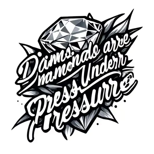 A Phrase Saying ' Diamonds Are Made Under Pressure'
