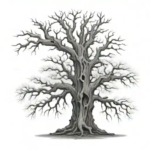 Huge Dead Tree With A Decaying Throne At The Base Of Tree