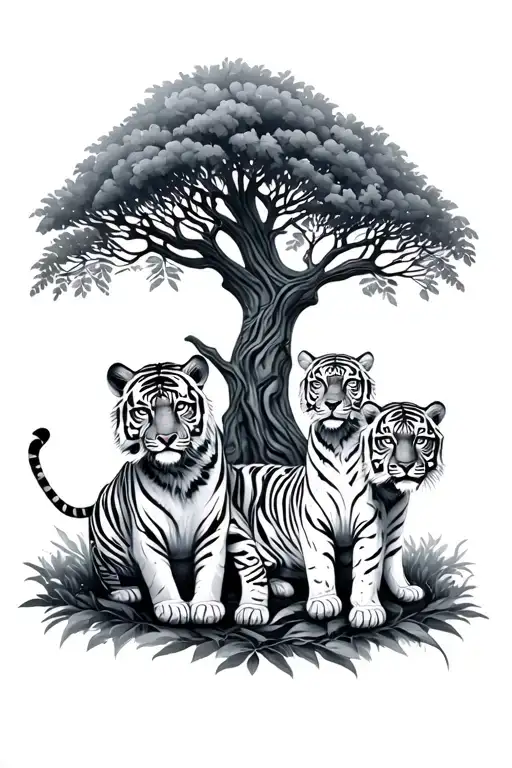 Tiger Family Tree Two Siblings 1 Girl One Boy