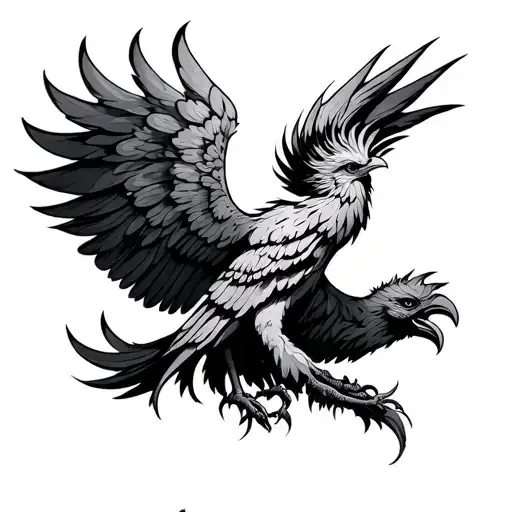 Phoenix With Its Wings Stretched Wide