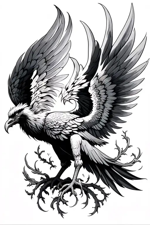 Phoenix With Its Wings Stretched Wide