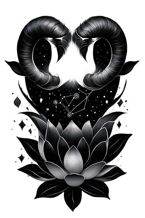 Lotus Flower And Aries Constellation