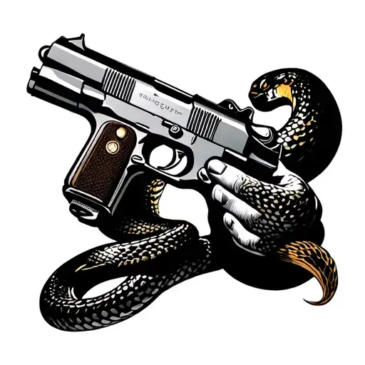 A Snake Rolling Arm To Hand O 1911 Pistol