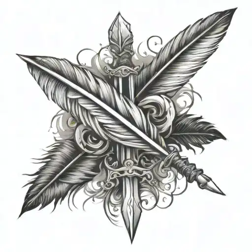 Feather Wrapped In Sword