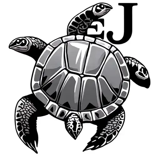 Letters E And J Turtle