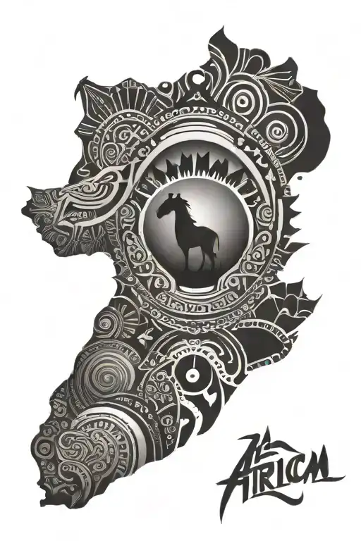 African Tribal Sunrise Integrated