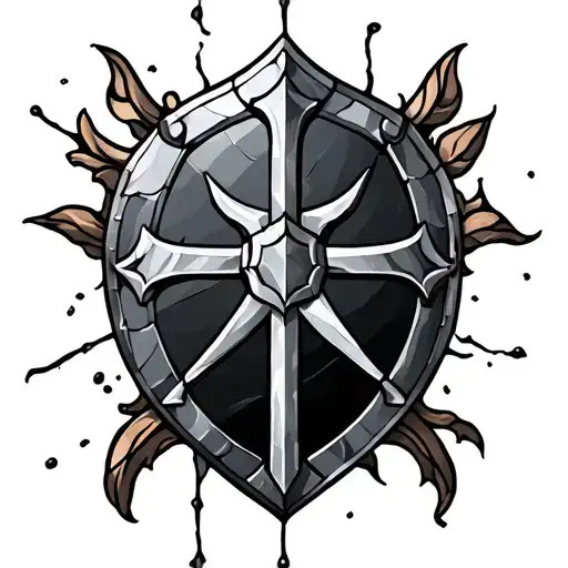 Stained Glass Templar Shield