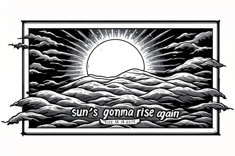The Sentence ' The Sun's Gonna Rise Again ' Below The Breast