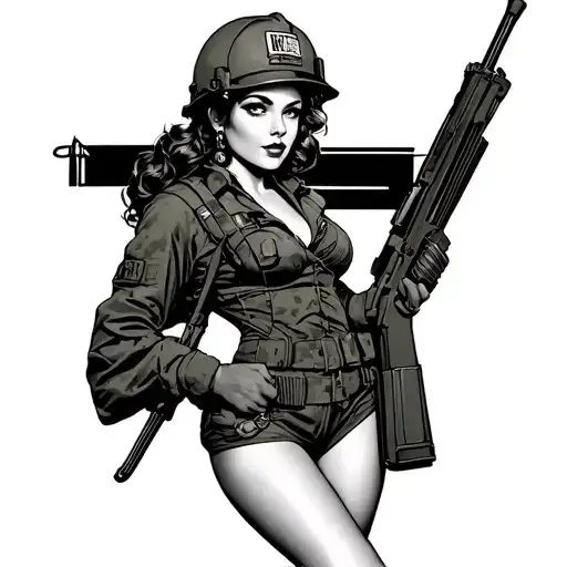 Army Engineer Pinup Girl