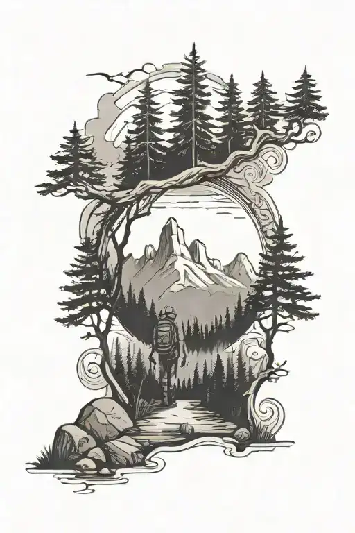 Hiking In The Woods Surrounded