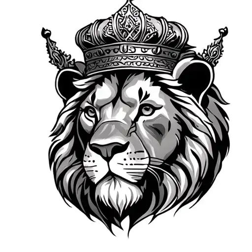 Crowned Lion Face