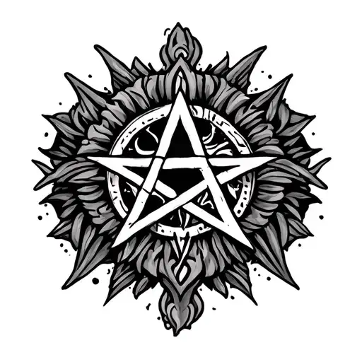 Pentagram Surrounded Tribal