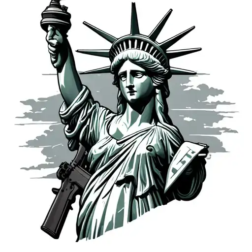 Statue Of Liberty Holding Ar15