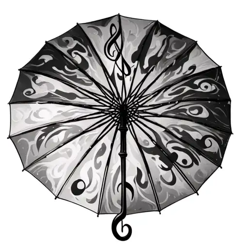 Umbrella With Treble Clef Handle