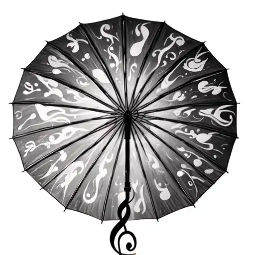 Umbrella With Treble Clef Handle Side View