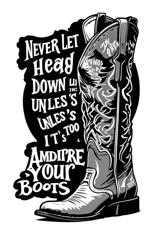 Longhorn School With The Quote Never Let Your Head Hang Down Unless It's Too Admire Your Boots