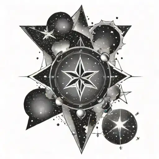 Constellation With One Bigger Star On The Middle Connected To Big And Small Stars