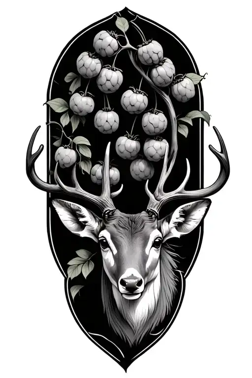 Dewberry Vine With A Deer Head