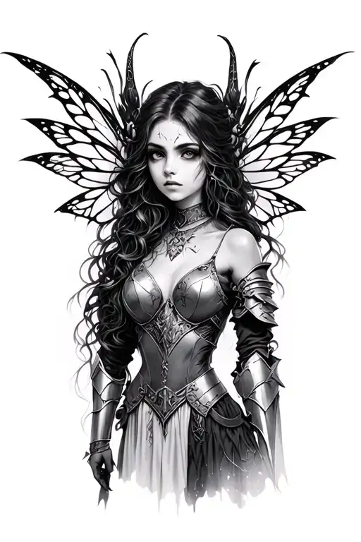 Gothic Fairy With Armor And Beautiful Face