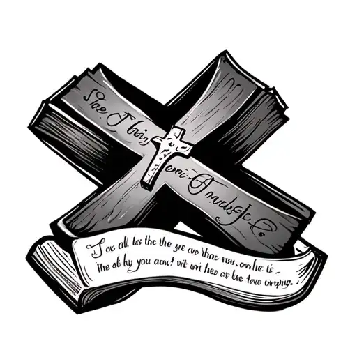 Cross With Bible Verse Written
