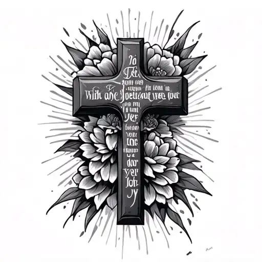 Cross With Bible Verse Written