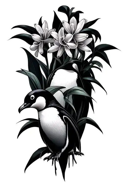 Hyacinth Surrounded By Penguins