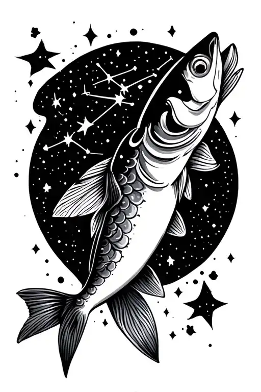 Tribal Salmon Big Dipper Constellation