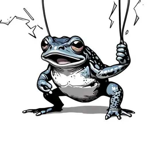 Toad Standing Holding 2 Wires Being Shocked