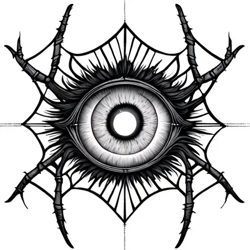 Eye Pyramid Spider Web Intertwined