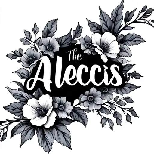 The Name Alecis With Flowers