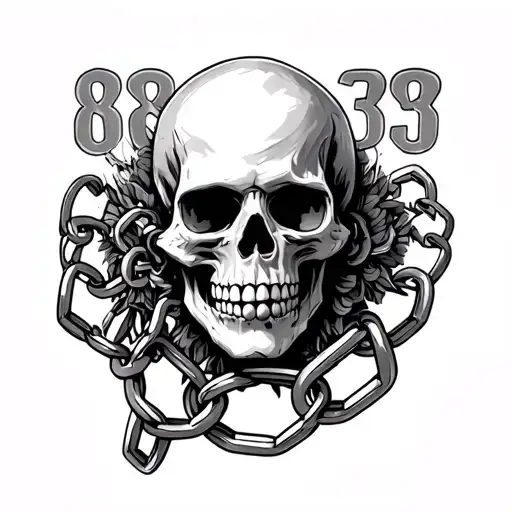 Dead Head With A Chain And The Numbers 839