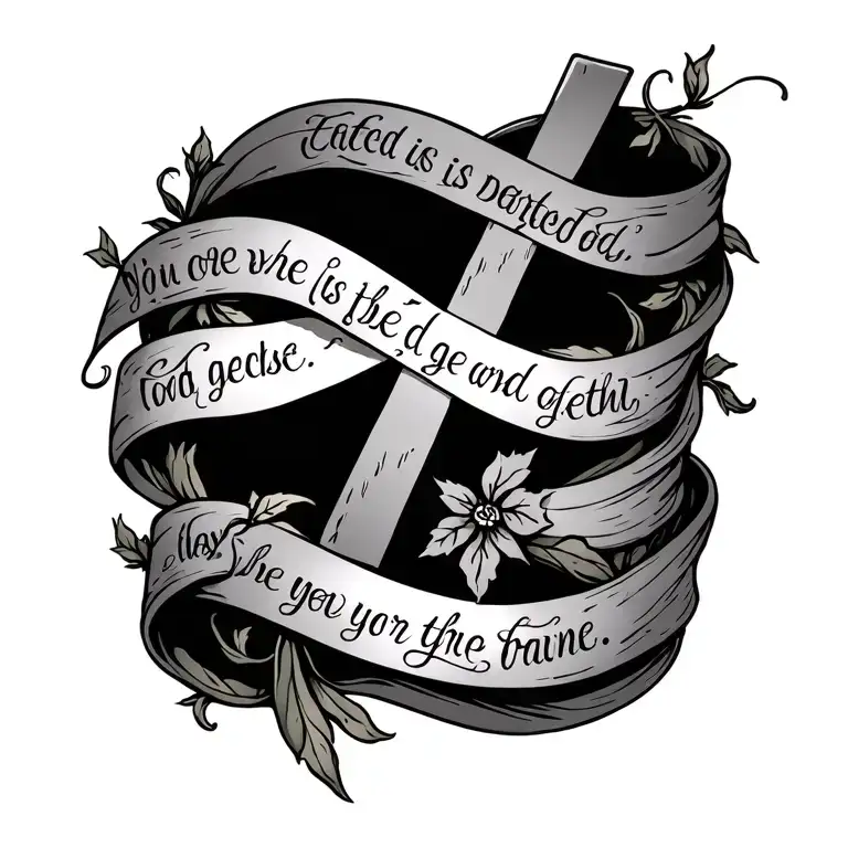 Vine Wrap With A Cross And A Bible Verse Written