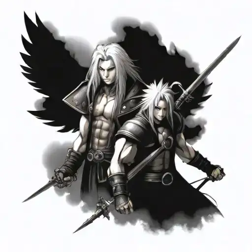 Cloud And Sephiroth From Final Fantasy 7