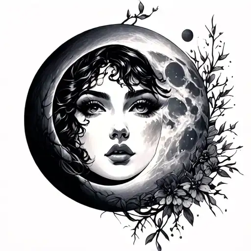 Women Looking To Moon