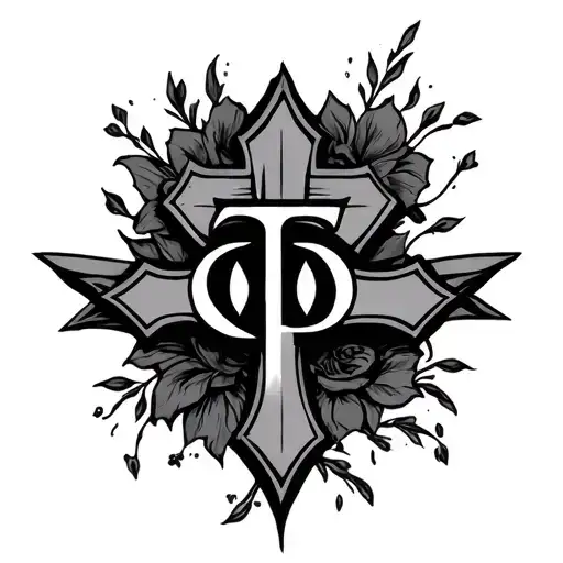 Cross With Initials Da