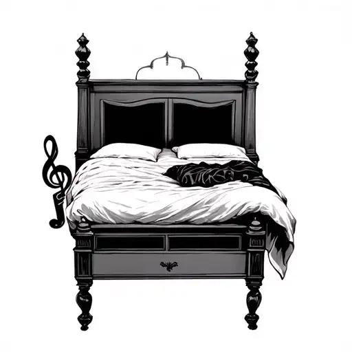 California King Bed Surrounded By Musical