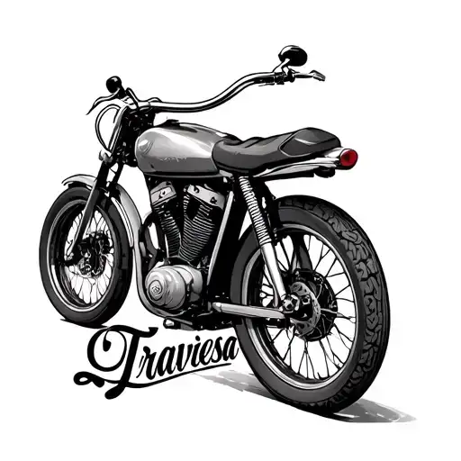 A Bike With La Traviesa In Script Underneath