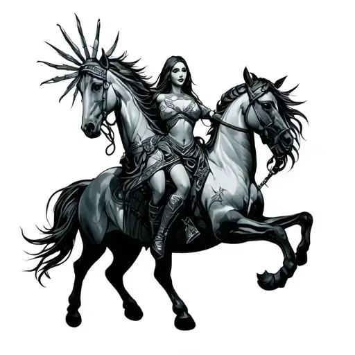 Valkyrie With Horse
