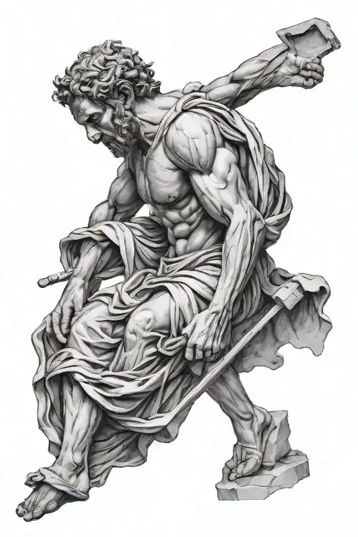 Greek Statute Crying