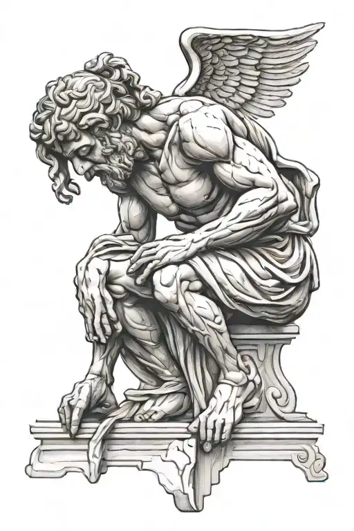 Greek Statute Praying