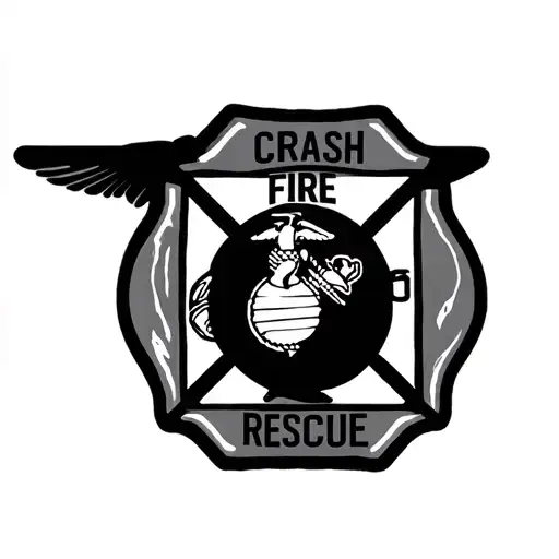 Crash Fire Rescue Usmc Ega Symbol In The Center