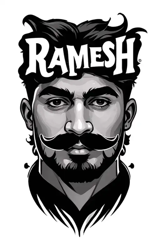 Ramesh Name With Mustache Having