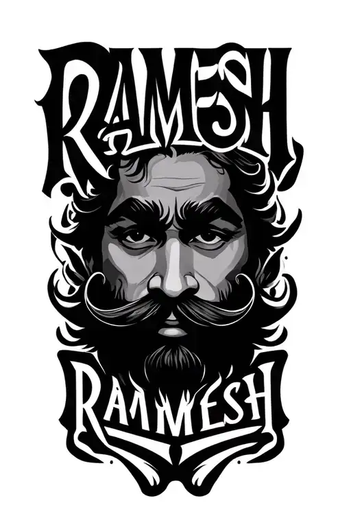 Ramesh Name With Mustache Having